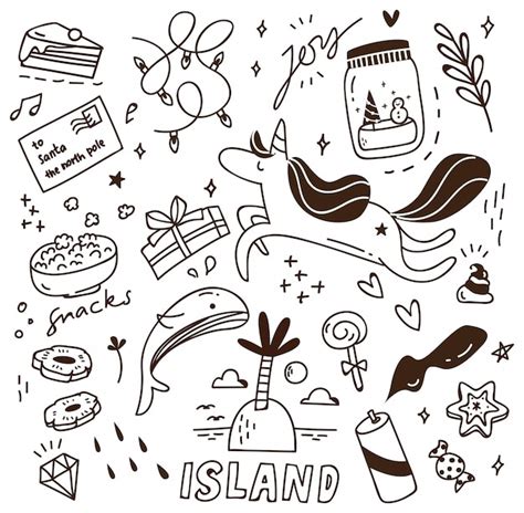 Premium Vector Cute Doodle With Mix Of Various Objects