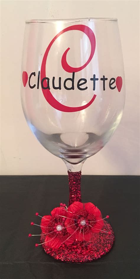 Glittered And Personalized Wine Glass😍 Personalized Wine Glass