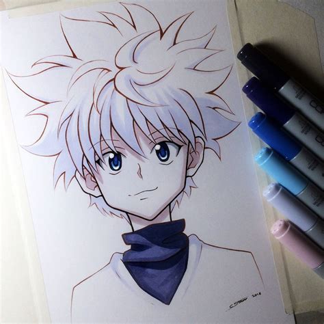 Killua Zoldyck From Hunter X Hunter Copic Sketch By Lethalchris Copic