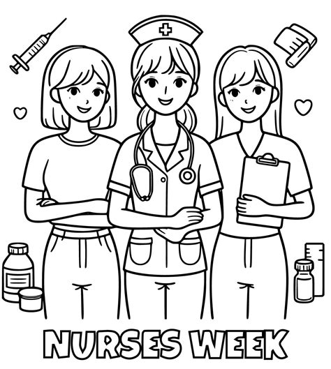 Nurses Week coloring page - Download, Print or Color Online for Free