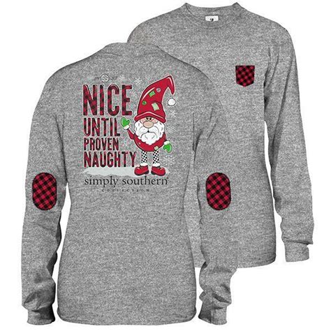 Simply Southern Youth Long Sleeve Christmas Shirt Tee Nice Until Proven