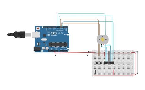 Circuit Design Arduino Controlling A Dc Motor Using H Bridge Tinkercad