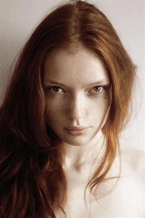 Olya Snagoshenko Natural Redhead Natural Beauty Red Eyes Woman Face Freckles Pretty Face