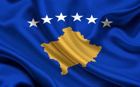 Kosovo flag comprise of six white stars in an arc overhead a golden map of kosovo on a blue field. 3 HD Kosovo Flag Wallpapers - HDWallSource.com