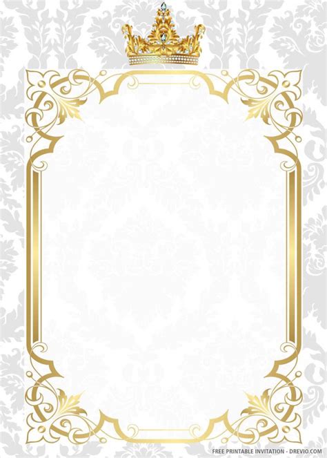 Free Printable Gold Royal Wedding Invitation Templates Download