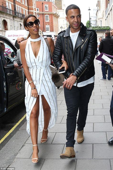 Rochelle Humes Looks Sensational In Daring Thigh High Split Wrap Dress Rochelle Humes Girl