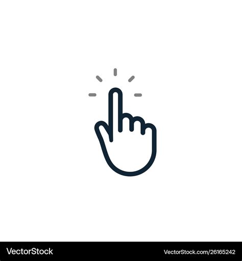 Hand Pointer Click Icon Cursor Button Finger Vector Image
