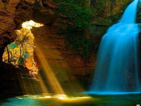 The Foradada Catalonia Waterfall Limestone Caves Water