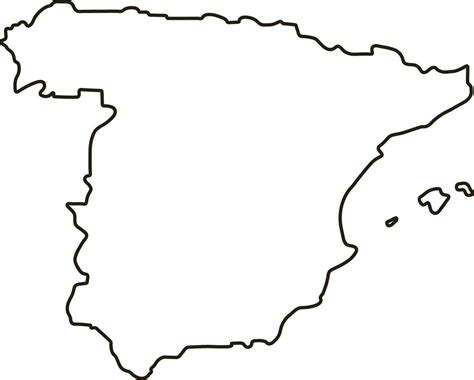 Mapa Da Espanha Ilustração Vetorial De Mapa De Contorno 8726686 Vetor