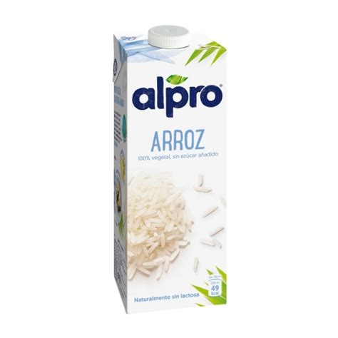 Bebida de arroz sin azúcar añadido Alpro sin gluten sin lactosa brik 1