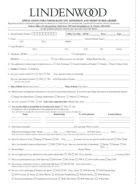 Lindenwood Starrez Form Fill Out And Sign Printable PDF Template