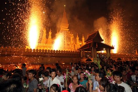 Work Live Laosthat Luang Festival 2012 In Full Swing Work Live Laos