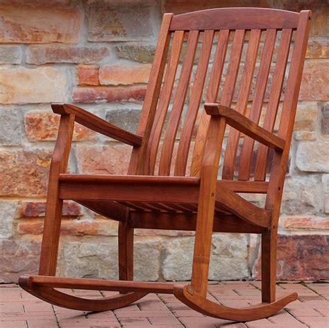 Bare Decor Large Rocking Chair In Teak Wood Indoor Or