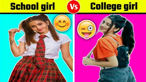 School Vs College 🤪☺️ School Girl Vs College Girl Dress 👗 Youtube