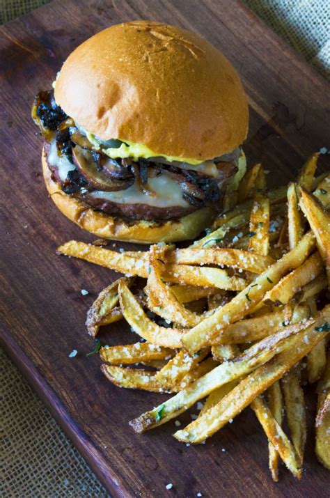 This mushroom burger recipe is the most meaty veggie burger that you'll find. Mushroom Burger with Provolone, Caramelized Onions and Aioli • Go Go Go Gourmet