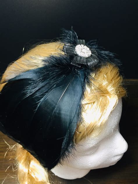 Black Feather Headband Black Swan Feather Tiara Ballet Etsy