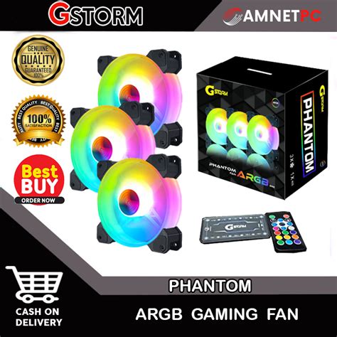 Amnetpc Gaming Fan G Storm Phantom Fan Argb 3in1 With Hubremote Gaming
