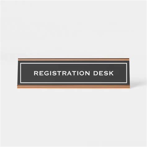 Create Your Own Registration Desk Desk Name Plate Zazzle