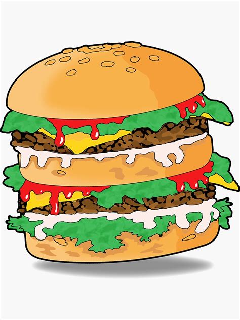 Cartoon Hamburger Sticker For Sale By Mdkgraphics Redbubble