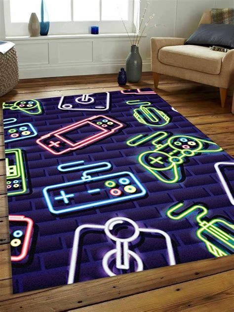 The Beautiful Area Rug Video Game Controller Inspired Games Room