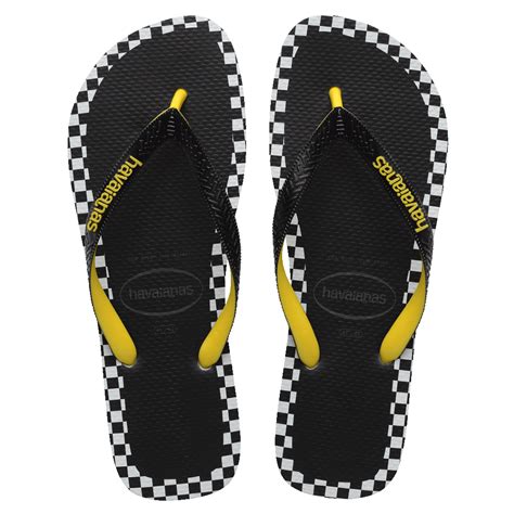 Havaianas Havs Top Checkmate Black And Yellow Thongs Ozmosis Sandals