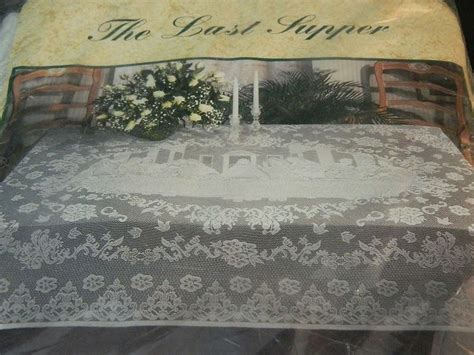 The Last Supper Lace Tablecloth 60 X 86 Oval Ivory New In Package