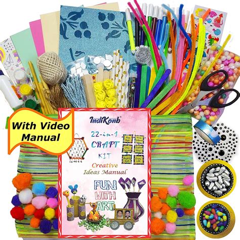 Indikonb 22 In 1 Art And Craft Kit For Girls And Boys With Crafts