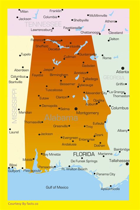 Map Of Alabama And Tennessee States