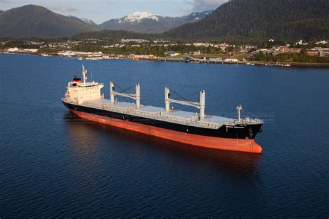 Aerial Photo Container Ship At Fairview Terminal In Prince Rupert