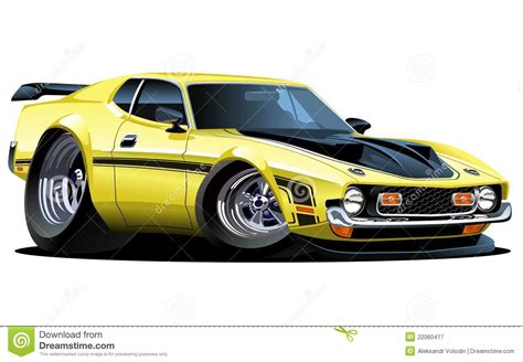 Vector Cartoon Muscle Car Stock Vector Illustration Of