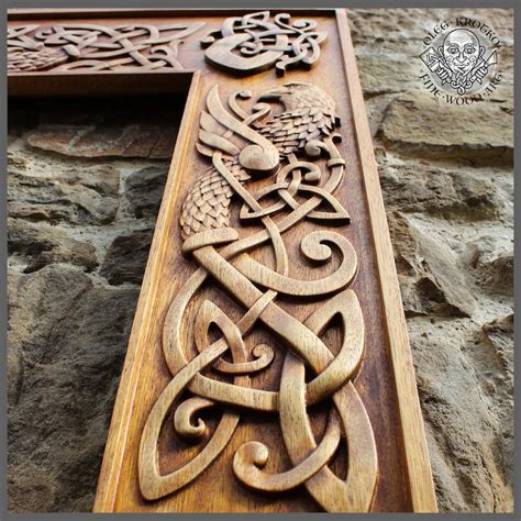 Celtic Viking Wood Carving Frame Norse Knot Work Home Decor Etsy