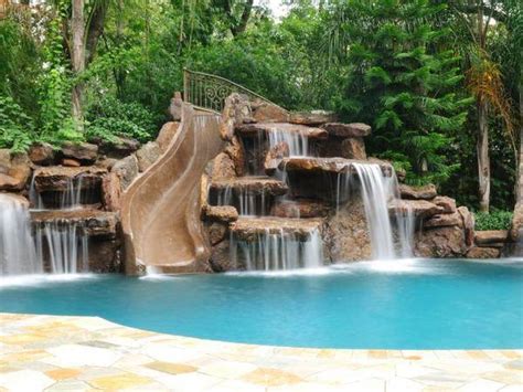 Ideas Of Outdoor Swimming Pool Designs With Incredible Waterfalls