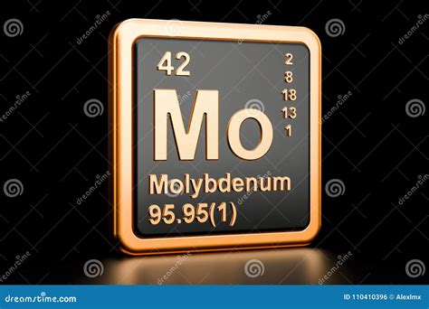 Molybdenum Mo Chemical Element 3d Rendering Stock Illustration