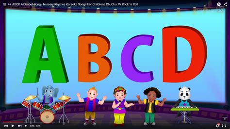 Abcd Alphabet Song Nursery Rhymes Karaoke Songs For Children Chuchu