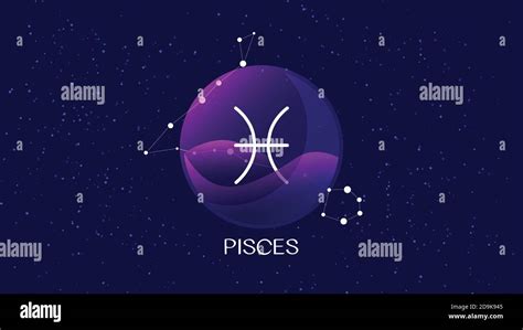 Signo De Piscis Zodiaco Background Beautiful Y Simple Imagen Vectorial De Noche Cielo