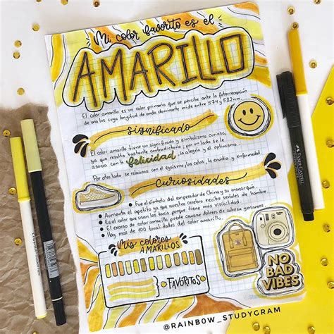 Rainb0w Studygram On Instagram El Color Amarillo Hola Chicos