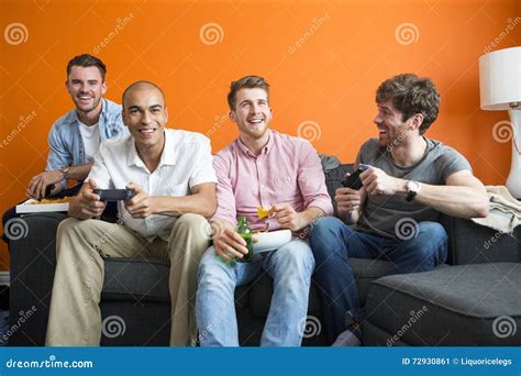 Guys Playing Video Games Stock Image Image Of Larger 72930861