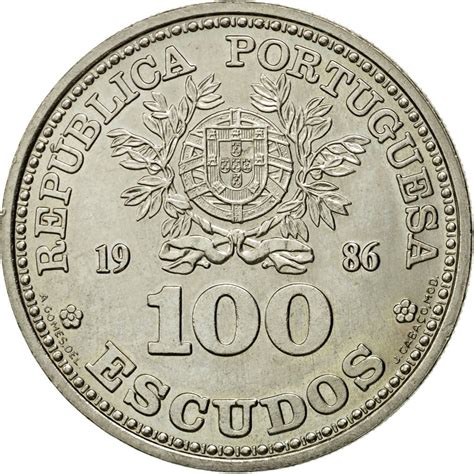 432687 Monnaie Portugal 100 Escudos 1986 Lisbonne Spl Copper