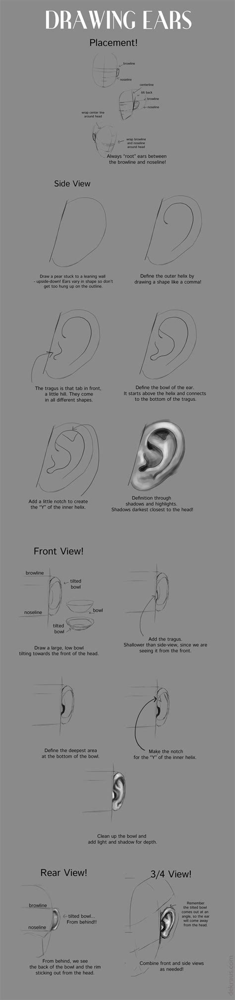 Drawing Ears Tutorial By Banjodi On Deviantart How To Draw Ears Face