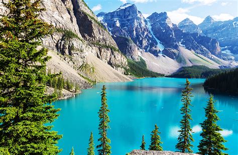 Fonds Decran Photographie De Paysage Lac Montagnes Canada Parc Moraine