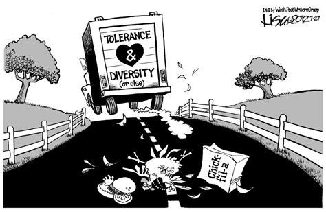 Editorial Cartoon Tolerance And Diversity Or Else The