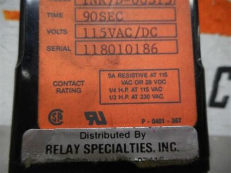Ps Syracuse Electronics Tnrd 00313 Timer Module 90sec 115vacdc Used