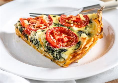 Sweet Potato Crust Quiche With Spinach Feta Shaped By Charlotte