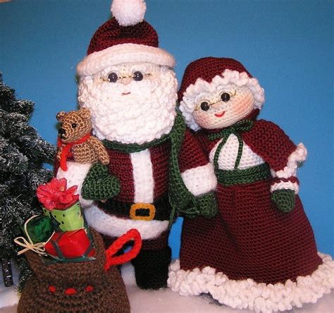 Pdf Crochet Pattern Mr And Mrs Santa English Only Etsy Christmas