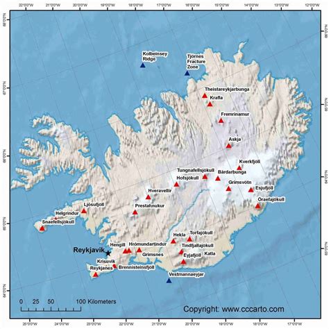Iceland Volcanoes Location Volcano Map Iceland With Kids