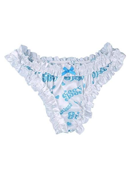 Buy Yizyif Sissy Mens Shiny Satin Pouch Panties Lingerie Ruffle Crossdress Underwear Online