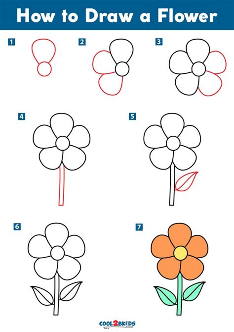Simple Flower Drawing Designs Step By Step Easy Simple Flower Drawing