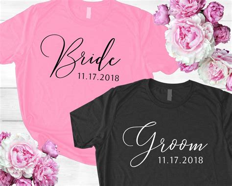 Personalized Bride Shirt Custom Year Mrs Tee Wife Shirt Etsy Personalized Bride Shirt Groom