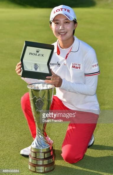 Hyo Joo Kim Of South Korea With The Trophy For Winning The Evian