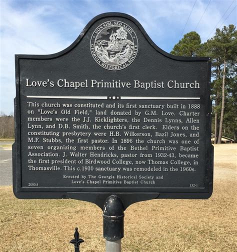 Loves Chapel Primitive Baptist Church Georgia Historical Society